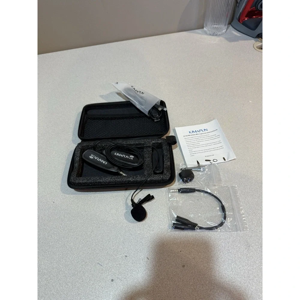 KIMAFUN Wireless Lavalier Microphone System 2.4G Wireless Lapel Microphone As Is